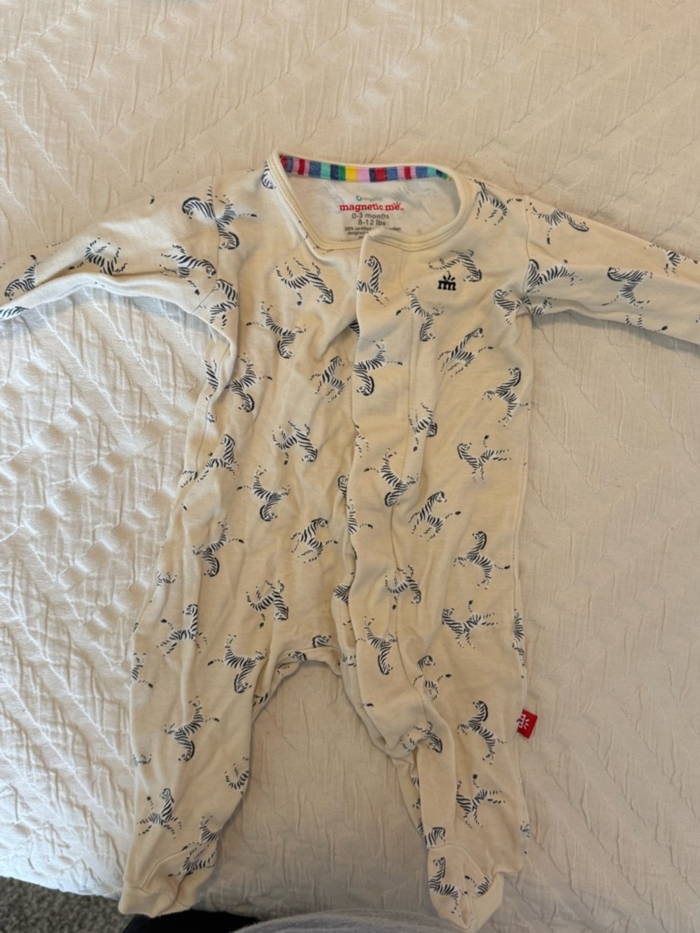 magnetic me White Zebra Print Zip One-Piece
